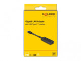 DeLOCK 66246 kabel kønsskifter RJ-45 USB C Sort