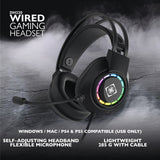 Deltaco Gaming DH220 USB Stereo Gaming Headset, RGB, Black
