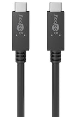 Goobay 49254 USB-kabel USB 3.2 Gen 2 (3.1 Gen 2) 1 m USB C 20 Gbit/sek. 100 W Sort