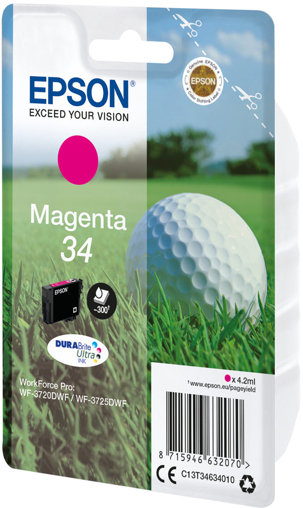Epson Golf ball 34 golfbold DURABrite Ultra enkeltpakke magenta blæk