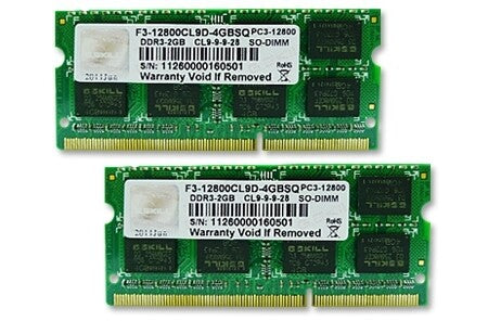 G.Skill 4GB DDR3-1600 SQ hukommelsesmodul 2 x 2 GB 204-pin SO-DIMM