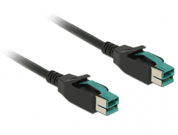 DeLOCK 85493 el-ledning Sort 2 m PoweredUSB