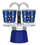 Bialetti 0005349 manuel kaffemaskine Moka gryde Sort, Blå, Rustfrit stål