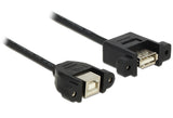 DeLOCK USB 2.0 B/A, 0.25m USB-kabel 0,25 m USB B USB A 0,48 Gbit/sek. Sort