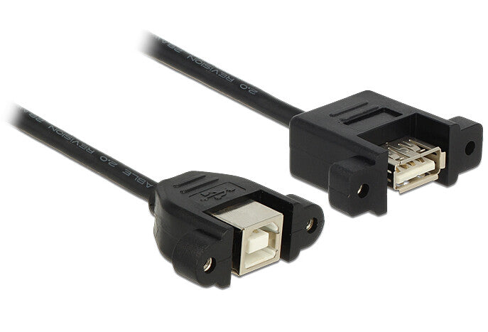 DeLOCK USB 2.0 B/A, 0.25m USB-kabel 0,25 m USB B USB A 0,48 Gbit/sek. Sort