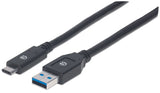 Manhattan 354981 USB-kabel USB 3.2 Gen 1 (3.1 Gen 1) 3 m USB C USB A 5 Gbit/sek. Sort