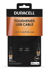 Duracell DRU5014A Lightning kabel 1 m Sort