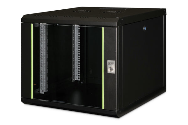 Digitus DN-19 09U-6/6-SW stativ 9U Vægmonteret stativ Sort