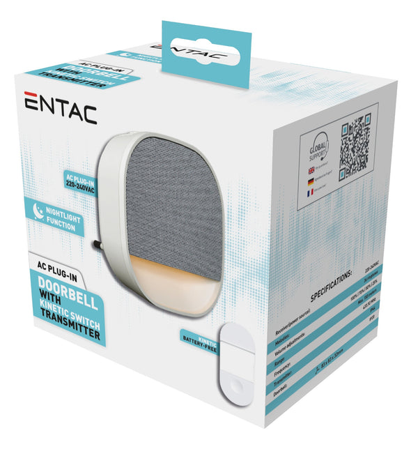 Entac EDB-AC-44-L-K dørklokkesæt Hvid