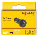 DeLOCK 64329 oplader til mobil enhed Smartphone, Tablet Sort Cigartænder Hurtig opladning Indendørs