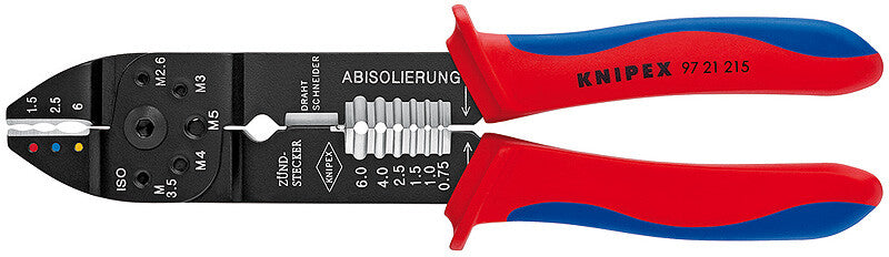 Knipex 97 21 215 kabelklipper Krympeværktøj Sort, Blå, Rød