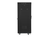 Lanberg free standing rack 19inch cabinet 27U 600x600 glass door LCD flat pack black Fritstående reol
