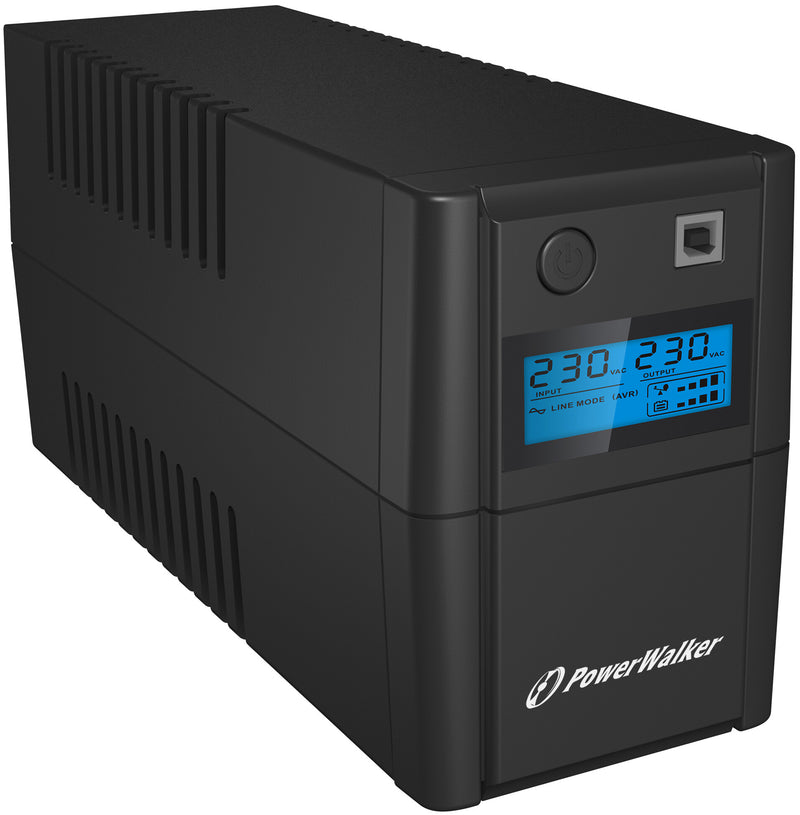 PowerWalker VI 850SE LCD/IEC UPS-enhed Interaktivt indgangsstik 0,85 kVA 480 W 4 AC stikkontakt(er)