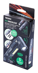 TROIKA ECO KNICKLICHT Sort Håndlommelygte + pandebånd med lommelygte COB LED