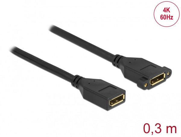DeLOCK 87099 DisplayPort kabel 0,3 m Sort
