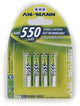 Ansmann Blister 4 X Accu, AAA, 550 mAh AAA / HR03 Nikkel-Metalhydrid (NiMH)