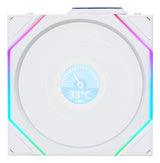 Lian Li Uni Fan TL120 LCD Reverse Blade Wireless Computerkabinet Ventilator 12 cm Hvid 1 stk