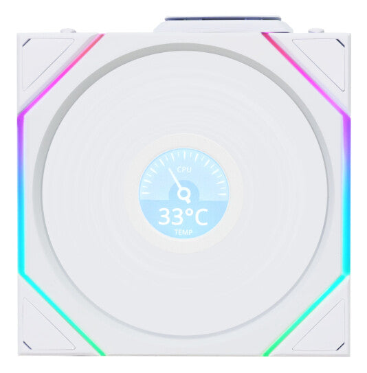 Lian Li Uni Fan TL120 LCD Reverse Blade Wireless Computerkabinet Ventilator 12 cm Hvid 1 stk