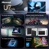 Hisense 65U7SE 165,1 cm (65") 4K Ultra HD Smart TV Wi-Fi Sort