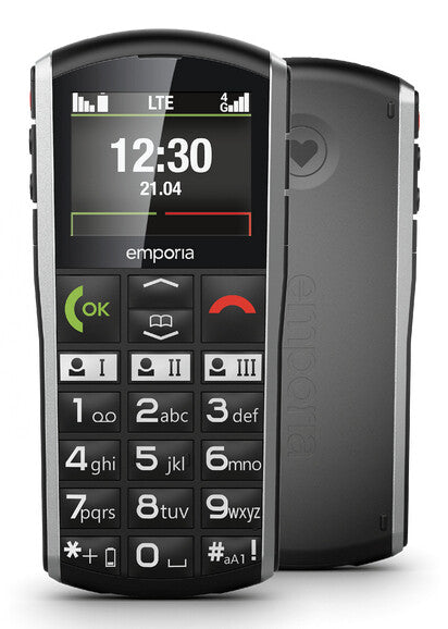 Emporia SIMPLICITY-LTE 5,08 cm (2") 90 g Sort, Sølv Begynder telefon