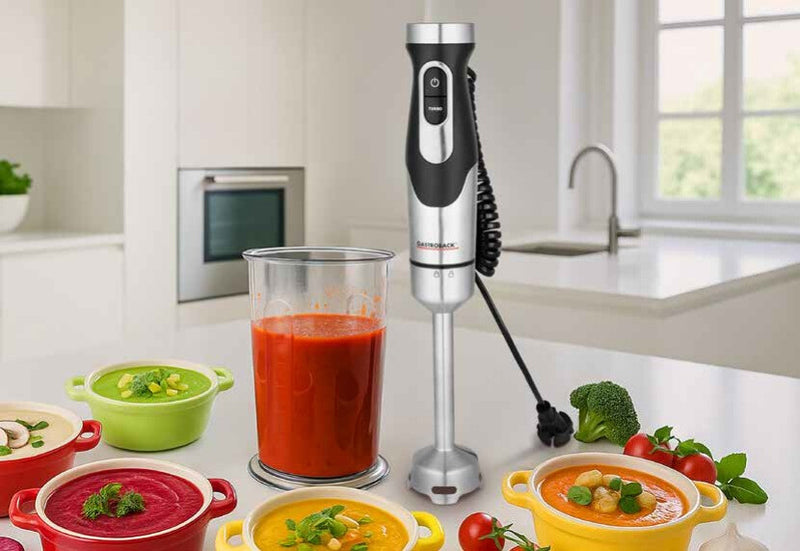 Gastroback Powermix FlexCord Nedsænkning blender 1500 W Sort, Rustfrit stål