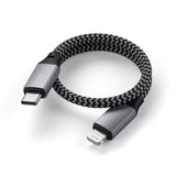Satechi ST-TCL10M USB-kabel 0,25 m USB C USB C/Lightning 0,48 Gbit/sek. Sort, Grå