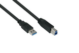 Kabelmeister UK30P-AB-005S USB-kabel USB 3.2 Gen 1 (3.1 Gen 1) 0,5 m USB A USB B 5 Gbit/sek. Sort