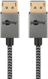 Goobay 77444 DisplayPort kabel 1 m Sort, Sølv