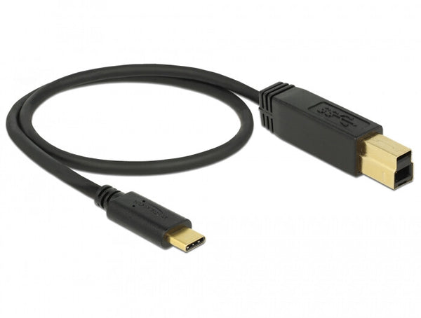 DeLOCK 83674 USB-kabel USB 3.2 Gen 2 (3.1 Gen 2) 0,5 m USB C USB B 10 Gbit/sek. Sort