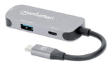 Manhattan 130707 dockingstation Ledningsført USB 3.2 Gen 1 (3.1 Gen 1) Type-C Aluminium