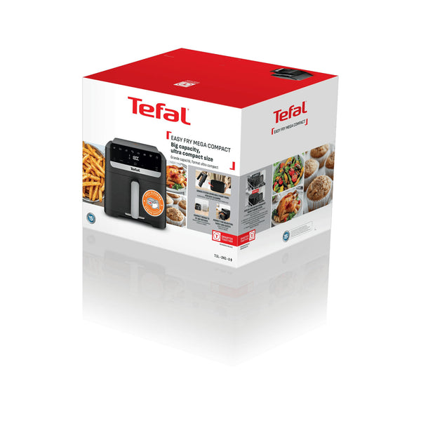 Tefal Easy Fry Mega Compact EY866HE1 frituregryde Enkelt 7,5 L Enkeltstående Varmluftsteger Sort, Sølv