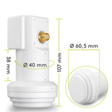 Goobay 67269 Low Noise Block downconverter (LNB) Grå, Hvid