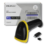Qoltec 50862 stregkodelæser Håndholdt stregkodelæser 1D Laser Sort, Gul