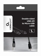 Gembird CC-MUSB2D-1M USB-kabel USB 2.0 USB A Micro-USB A Sort