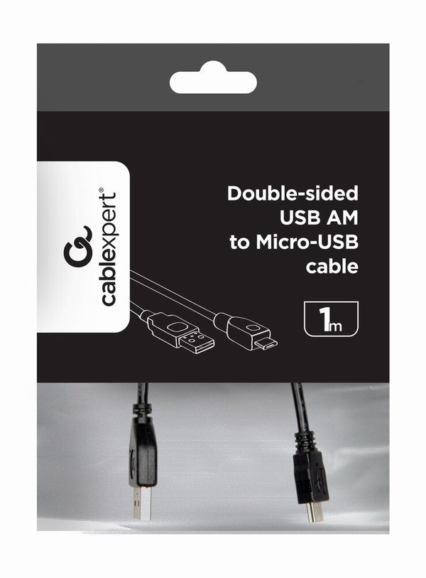 Gembird CC-MUSB2D-1M USB-kabel USB 2.0 USB A Micro-USB A Sort