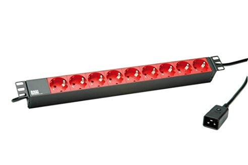 Bachmann 333.937 stikdåse 2 m 9 AC stikkontakt(er) Indendørs Sort, Rød