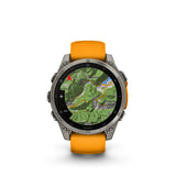 Garmin fenix 8 3,56 cm (1.4") AMOLED 47 mm Digital 454 x 454 pixel Berøringsskærm Grafit Wi-Fi GPS (satellit)