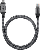 Goobay 70697 kabel kønsskifter USB C RJ-45 Sort, Sølv