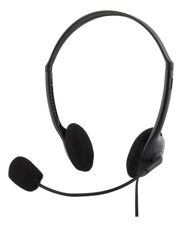 Deltaco Stereo Headset, 30 mm element, 1x 3.5 mm (4-pole), black
