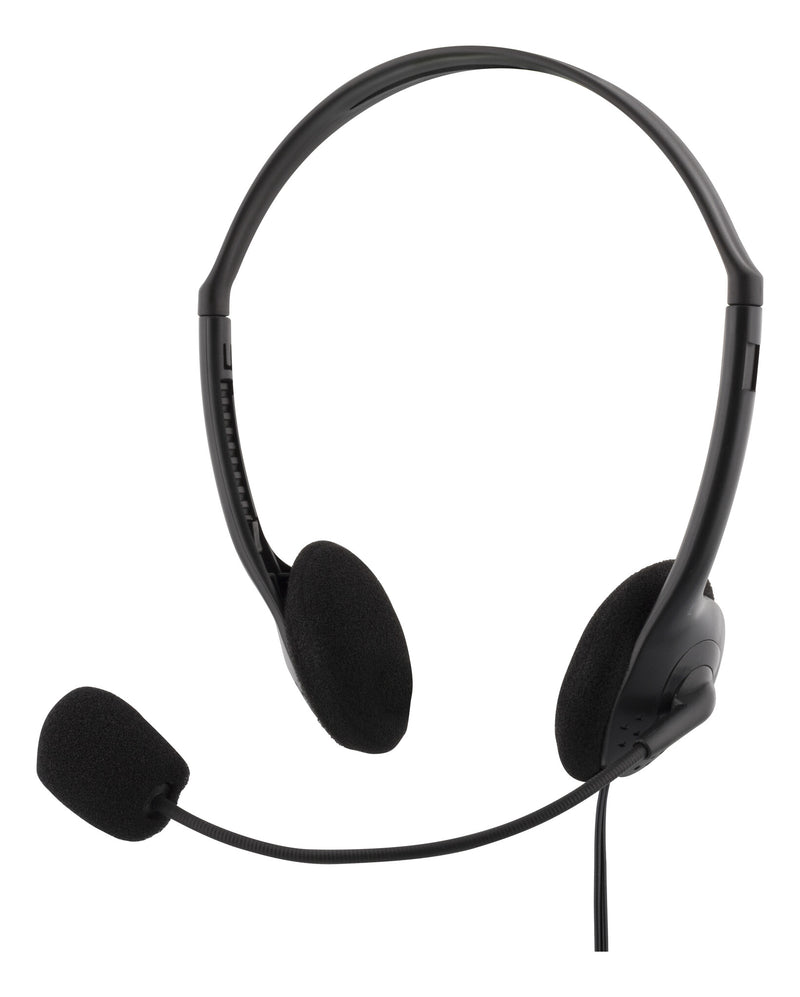Deltaco Stereo Headset, 30 mm element, 1x 3.5 mm (4-pole), black