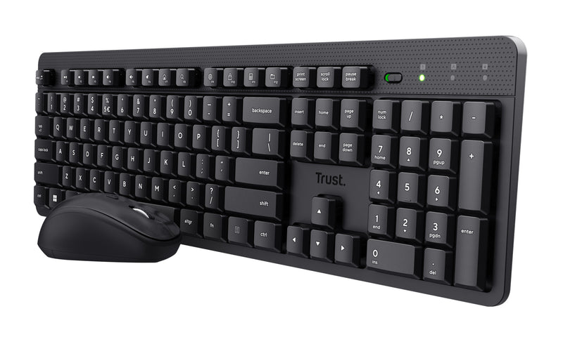 Trust Ody II tastatur Mus inkluderet Kontor RF trådløst QWERTZ Tysk Sort