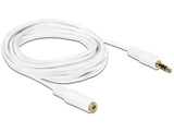 DeLOCK 3.5mm M-F, 3m lydkabel Hvid