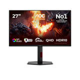 AOC G4 Q27G4ZDR computerskærm 67,3 cm (26.5") 2560 x 1440 pixel Quad HD QD-OLED Sort, Rød