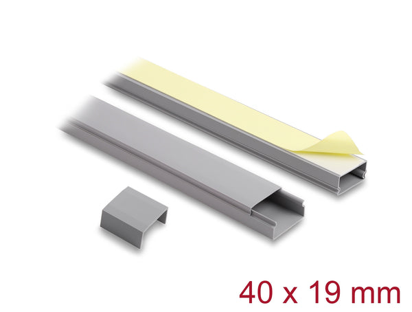 DeLOCK 22091 kabelorganisator Universel Kabelkanal Grå 2 stk