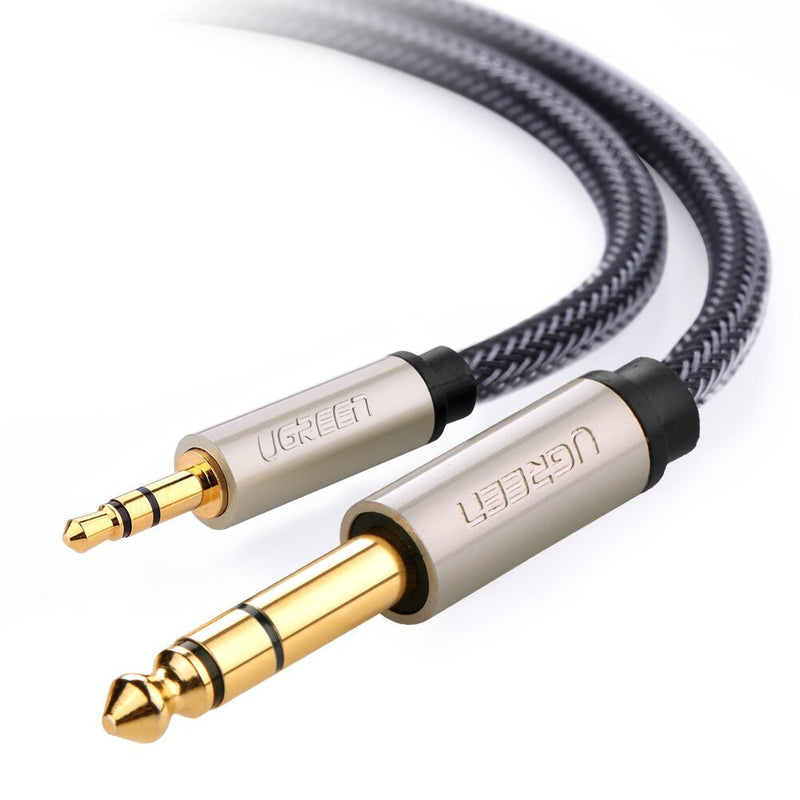 Ugreen 10628 lydkabel 2 m 6.35mm 3.5mm Sort