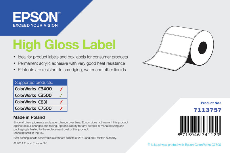 Epson High Gloss Label Selvklæbende printeretiket