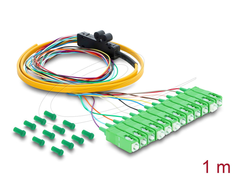 DeLOCK 91047 InfiniBand og fiberoptisk kabel 1 m 12x LC Pigtail Blå