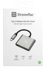 XtremeMac XWH-HUB3-13 dockingstation Ledningsført USB Type-C Sølv