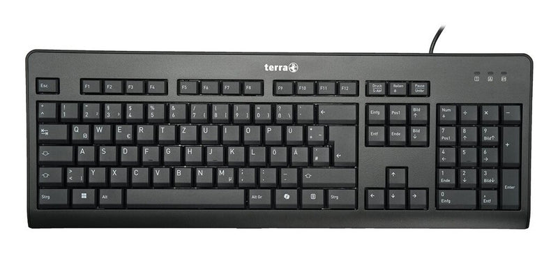 TERRA 1500 tastatur Mus inkluderet Kontor USB QWERTZ Tysk Sort