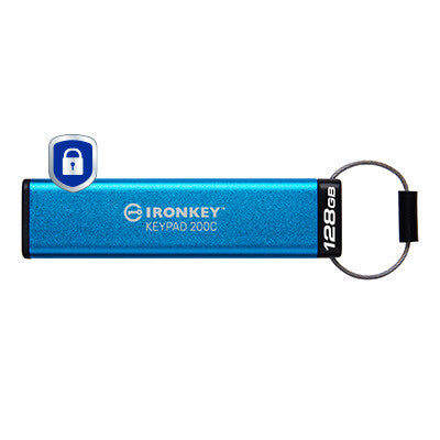 Kingston Technology IronKey 128GB USB-C Keypad 200C, FIPS 140-3 niveau 3 AES-256